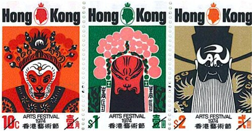 Figure 4. Postage Stamps Commemorating the Hong Kong Arts Festival, 1974.