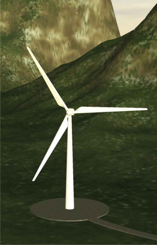 Figure 1. Visualization of a Modelica Wind Turbine model using the DLR SimVis Library [Citation2].