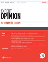 Cover image for Expert Opinion on Therapeutic Targets, Volume 20, Issue 8, 2016