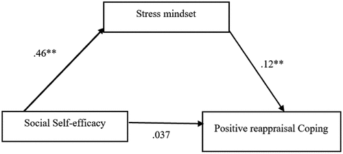 Figure 8. Stress mindset mediates the connection between social self-efficacy and positive reappraisal coping style.