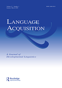 Cover image for Language Acquisition, Volume 27, Issue 1, 2020