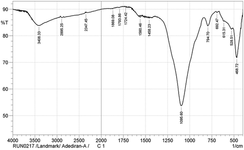 Figure 3. IR spectra for sample designated C1.