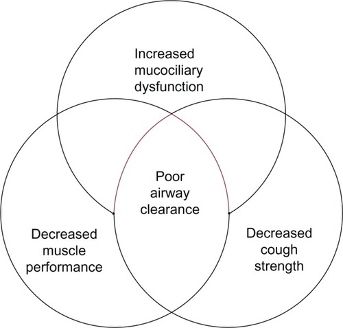 Figure 1 The physiologic changes in aging which place elderly patients at risk for poor airway clearance.