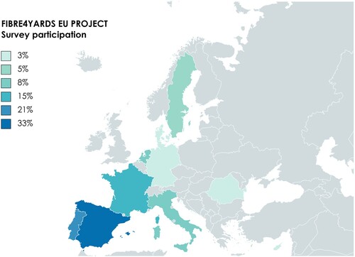 Figure 2. Survey participation (MapChart Citation2023). (This figure is available in colour online.)