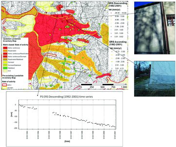 Figure 6. Updated landslide inventory map by means of ERS PS in Creda site.