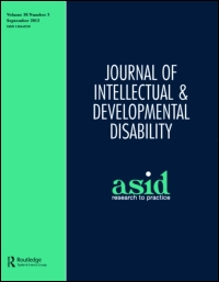 Cover image for Journal of Intellectual & Developmental Disability, Volume 38, Issue 3, 2013