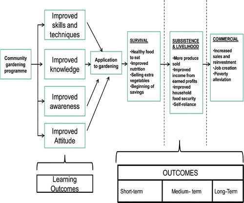 Figure 1: Programme theory for the community gardening programme.