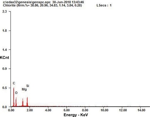 Figure 12 Results of the EDX analysis on OT latex elastic band.