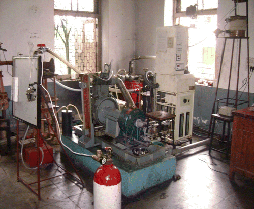 Figure 1 Compression ignition engine test rig with dual-fuel arrangement.