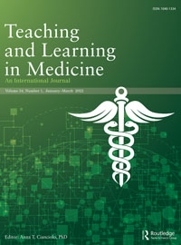 Cover image for Teaching and Learning in Medicine, Volume 34, Issue 1, 2022