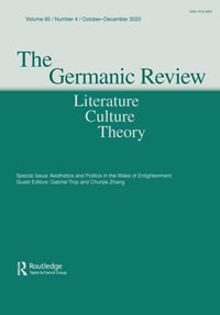 Cover image for The Germanic Review: Literature, Culture, Theory, Volume 95, Issue 4, 2020