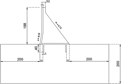 Figure 4. Geometry of cross section (A-A) of longtan dam.