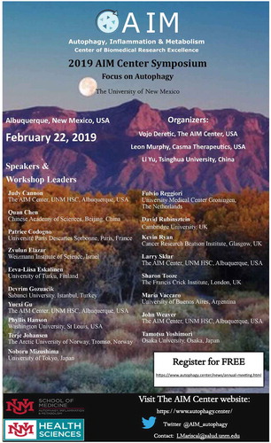 Figure 2. The 2019 AIM symposium scientific program and poster.