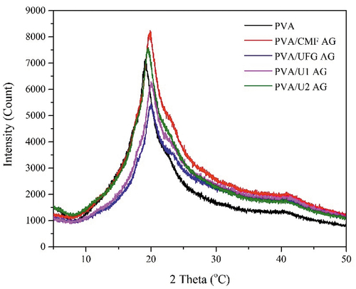 Figure 5. The XRD patterns of all samples.