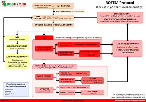 Figure 10 The ROTEM protocol of the OBS Cymru (the Obstetric Bleeding Strategy for Wales) initiative.