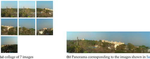 Figure 5. Images captured and stitched by RP camera during automobile drone experiment.