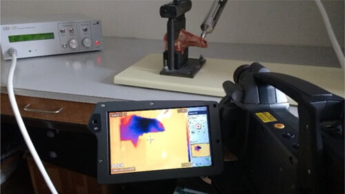 Figure 1. Experimental setup with the thermal infrared camera FLIR P640.