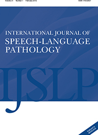 Cover image for International Journal of Speech-Language Pathology, Volume 21, Issue 1, 2019