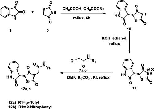 Scheme 2. Chemical synthesis of compounds 12a and b.