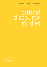 Cover image for Critical Discourse Studies, Volume 14, Issue 5, 2017