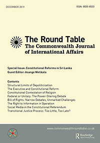 Cover image for The Round Table, Volume 108, Issue 6, 2019