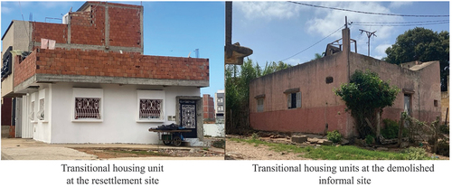 Figure 8. Photos of transitional housing units: brick structure and concrete roof (photographs by author).