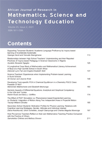 Cover image for African Journal of Research in Mathematics, Science and Technology Education, Volume 25, Issue 2, 2021
