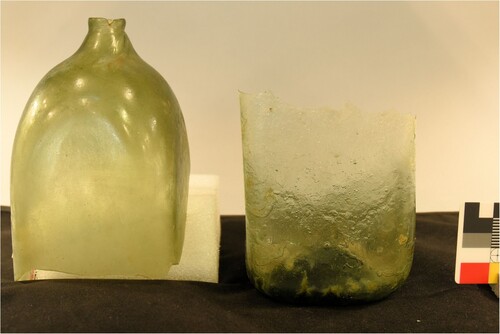 Figure 12. Glass case flasks from the Esselholm wreck. Photo: Riikka Tevali.