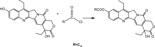Figure 1 Route of SN38-PA synthesis. R=C15.