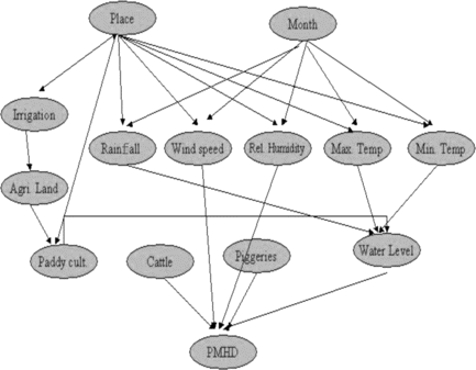 FIGURE 2 The structure of the Bayesian network – JEBNET model.