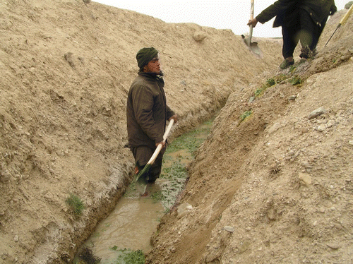 Figure 1 Local farmers cleaning sediment from irrigation canals and kareze system in Zabul Province.