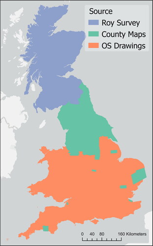 Figure 2. Coverage of sources used to compile the full dataset.