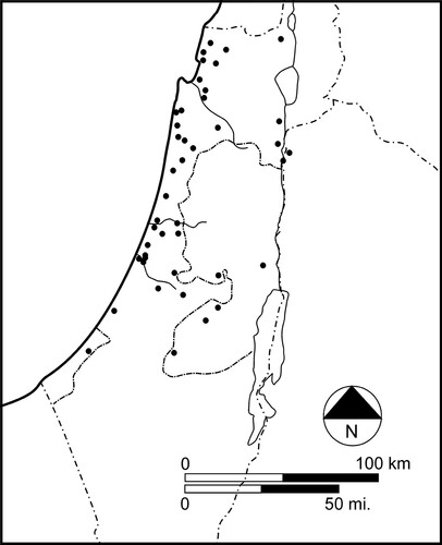 Figure 2a Map of MB I settlement in the southern Levant as of 2002. Map by W. Więckowski.