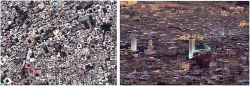 Figure 4. The layout and aerial view of Fez (https://www.visitmorocco.com/en/travel/fez).