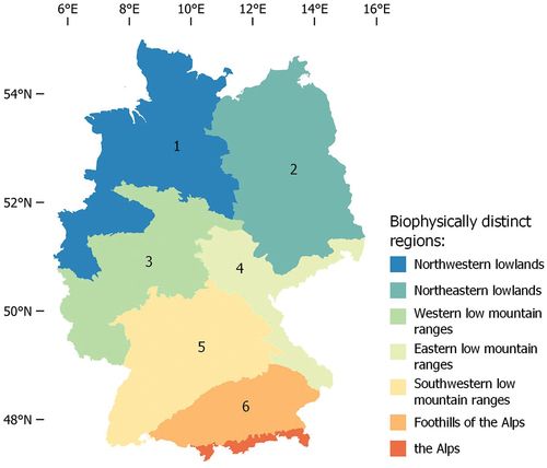 Figure A1. Biophysical distinct regions in Germany used to stratify crop-specific reference data.
