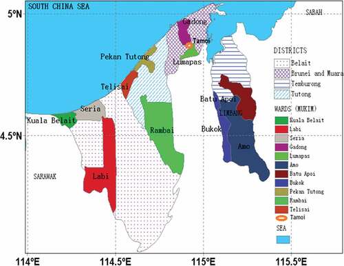 Figure 1. Wards covered by the study