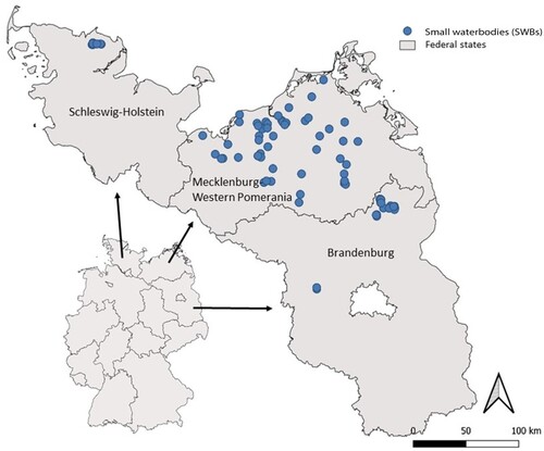 Figure 1. Sampling points in 3 federal states in Germany.