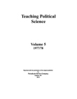 Cover image for Teaching Political Science, Volume 5, Issue 1, 1977