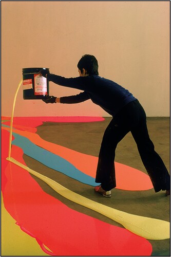 Figure 2. Lynda Benglis, in Bourdon, David, ‘Fling, Dribble, and Drip’ in LIFE (February 27, 1970). Photo by Henry Groskinsky/The LIFE Picture Collection © Henry Groskinsky.
