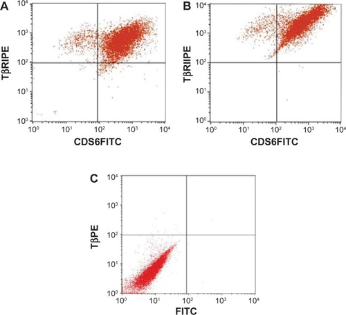 Figure 1 Expression of TβRI and TβRII, respectively, in NK cells detected by FACS.