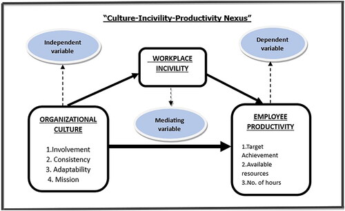 Figure 3. Proposed conceptual model (‘Culture-Incivility-Productivity Nexus’).