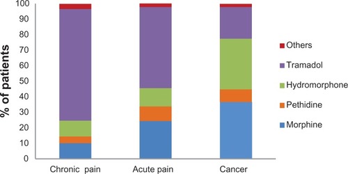 Figure 2 Opioid analgesic prescribed according to type of pain.