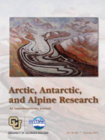 Cover image for Arctic, Antarctic, and Alpine Research, Volume 45, Issue 1, 2013