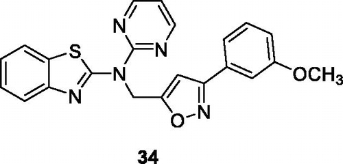 Figure 20. Structure of pyrimidine based isoxazole derivative 34.