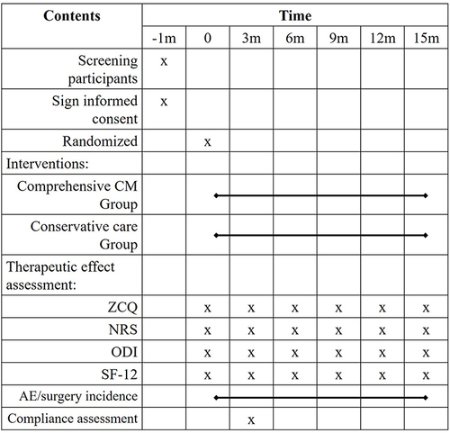 Figure 2 Timeframe for outcome assessment.