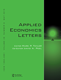 Cover image for Applied Economics Letters, Volume 26, Issue 8, 2019