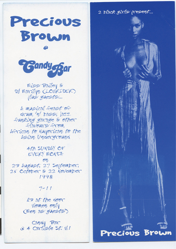 Figure 3. Precious Brown flyer, mid 1990s. Writer’s personal archive.