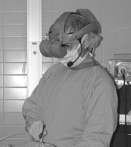 Figure 3. The use of the HMD during endoscopic third ventriculocisternostomy.