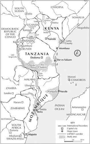 Figure 1. Map of study sites in Eastern Africa.