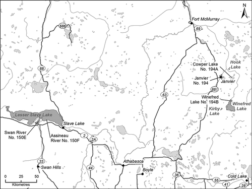 Figure 1. Map showing lakes.
